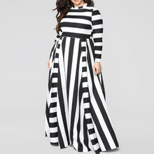 Load image into Gallery viewer, Loose Women&#39;s Dress Plus Size Striped Woman&#39;s Dress +
