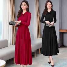 Load image into Gallery viewer, Classy Elegant Women&#39;s Dress - Long Sleeve Chiffon Solid Color Dress +
