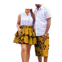 Load image into Gallery viewer, African Print Batik Cotton Couple Suit Ladies Skirt Men&#39;s Shorts +

