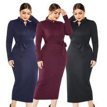 Load image into Gallery viewer, Sexy Big Size Knit Winter Dress Women Bodycon Dress (+)
