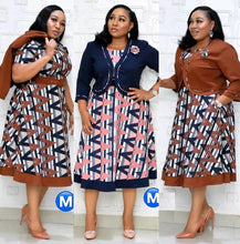 Load image into Gallery viewer, African Plus Size Women&#39;s New Printed Two-Piece Dress +
