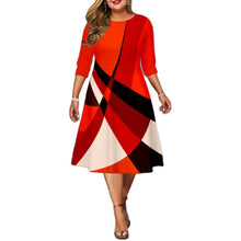 Load image into Gallery viewer, New Digital Positioning Printing Plus Size Women&#39;s Dress +
