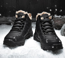Load image into Gallery viewer, Leather Winter Men Waterproof Warm Fur Snow Boots +
